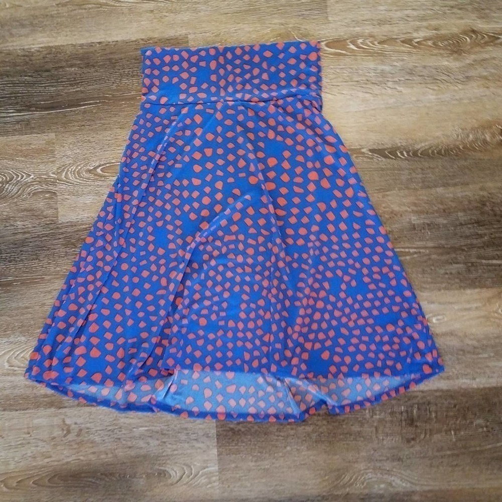 🦋 Lularoe Azure Skirt Blue Orange Geometric Medium